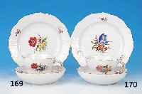 KAFFEEGEDECK, MEISSEN, 60ER JAHRE, PORZELLAN, BLUME III, FORM NEU MARSEILLE, TELLERD. 18 CM, 1. WAHL