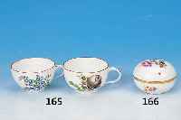 DECKELDOSE, MEISSEN, 1890/1900, 1. WAHL, PORZELLAN, BLUMENBOUQUET MIT INSEKTEN, GOLD- RäNDER, D. 7.5 CM