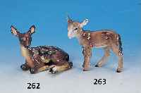 Porzellanskulptur, Rosenthal, 50er Jahre, liegendes Kitz, Unterglasurbemalung, H.9 cm