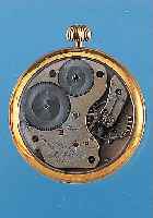 DEUTSCHE UHRENFABRIKATION Glashütte Taschen- uhrwerk im Messingschutzgeh., beids. vergl.,verg. Metallzifferbl. sign. hier Bez. Lange Uhr, 3/4 ...