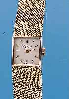 CHOPARD DAMENGOLDBANDUHR, REF.-NR. 81064, SCHWEIZ UM 1965, GG 750/000, BODEN GEDR., VERSBLATT, STD.-ZEICHEN U. ZEIGER IN GG, 17 ST., ...