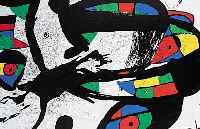 Miro, Joan, Ohne Titel, Farblithographie, Doppelblatt mit Bugfalte, ca. 38 x 56 cm