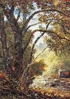 Pierdon, Francois, 1821-1904, Wäscherin an baumbestandenem Flußufer, Öl/Lwd, re. u. sign., krakeliert, leichtere altersbedingte ...