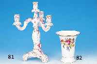 TROMPETENVASE, MEISSEN, PFEIFFERZEIT, 1924-33, PORZELLAN, SCHMALER KOBLATBLAUER RAND, GOLDSTAFFAGE, BLUMENBOUQUETMALEREI, RüCKSEITE MIT ...