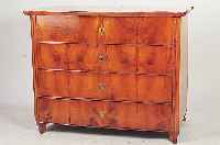 Kommode, Österreich, um 1860 dickes Kirschbaumfurnier, vier Schübe, kleinere Furnierschäden, Rückwand repariert, ohne ...