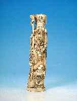 Elfenbeinskulptur, China, um 1900, Laotse, geschnitzt, H. 27 cm, Altersspuren