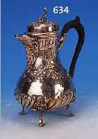 KANNE, PARIS, UM 1870, SILBER, ROKOKOSTIL, HOLZGRIFF, H. 19 CM