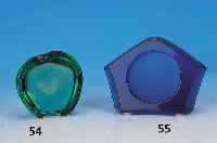 Bilderrahmen, Lalique, blaues facettiertes Preßglas, unsigniert, H. ca. 8.5 cm, D. für das Bild ca. 5.7 cm