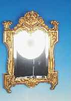 Wandspiegel, Frankreich, um 1890, Holz geschnitzt und vergoldet, facett. Spiegelglas, ca. 72 x 50 cm