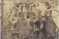 SEGANTINI, GOTTARDO, 1882 PUISANO-1974 MALOJA, ZWEI BLEISTIFTZEICHNUNGEN, DARSTELLUNGEN AUS DEM BäUERLICHEN LEBEN, EINE RECHTS UNTEN ...
