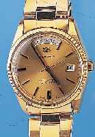 BUCHERER Herrenarmbanduhr Weekday, Ref.-Nr. 30/139, Schweiz um 1968, Metall hartverg. inclEdelst.-Band m. Sicherheitsfaltschl., Zentral-sek., Tag u. ...