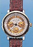 LE GUET HERRENARMBANDUHR DU TEMPS, REF.-NR. 2630, SCHWEIZ UM 1990, EDELST. POL., LüNETTE U. KRONE HARTVERG., AUTOMATIK M. MODERNER TAG-DATUM U. ...