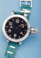 TAUCHERUHR RUSSLAND, AKTUELLE PRODUKTION, EDELST., NR. 0442, LüNETTE U. KRONENSCHUTZ- KAPPE GESCHR., BEI FERTIGST. WASSERD., MINERALFLACHGL., ...