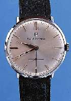 GIRARD PERREGAUX HERRENARMBANDUHR, REF.-NR. 8020F, SCHWEIZ UM 1950, METALL VERCHR., EDEL- ST.-BODEN U. GLASR. GEDR., RUNDANKERWERK, KAL.05-1182, 17 ...