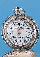 BILLODES Herrentaschenuhr Savonette, Ref.- Nr. 669, Schweiz/England um 1888, Silber, Schlüsselaufzug, beide Schalen sym. guill. u. ...