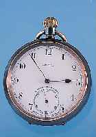 OMEGA Herrentaschenuhr Lepine, Ref.-Nr. 4213409, Schweiz/England um 1917, brün. Stahl-geh., Emailbl. m. Verkäufersign. u. Hinweis für ...