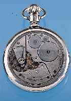 ELGIN Herrentaschenuhr, Nickel, wohl Zweit- geh, Glasr. geschr., Boden auf Kundenwunsch vergl., 2-teil. Emailbl. fein haarr., sign., ...