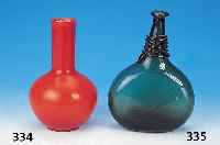 Wasserflasche, Persien, 2. Hälfte 19. Jh. grünes Glas, Glasschlange am Hals, H. ca. 25cm