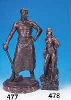 Hammerschmidt, Joseph, geb. 1873 Düsseldorf,Skulptur, Schmied, galvinisierter Gipsguß, Höhe 54 cm, Sockel
