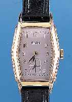 ELGIN Herrenarmbanduhr, Ref.-Nr. 337714, USAum 1938, GG-filled, Boden gedr., in sich gew.,bomb. Mineralgl., Blatt perf. rest., kl. Sek. vert., ...