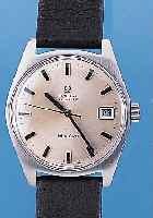 OMEGA Herrenarmbanduhr Geneve, Ref.-Nr. 166,041, Schweiz um 1968, Edelst., Boden ge- schr., vers. Bl. l. fl., Zentralsek., Datum, Werk ...
