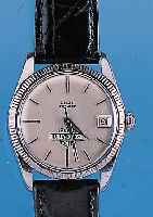 ELGIN Herrenarmbanduhr, Ref.-Nr. 4801, Schweiz um 1962, Edelst., Boden gedr., Lünetteverg., ber., Blatt rest., Harley-Davidson-Logospäter, 17 ...