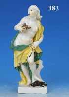 GROßE PORZELLANSKULPTUR, MEISSEN, UM 1750, ALLEGOR. DARSTELLUNG, REST. AN ZWEI FINGERN, BEMALT, SONST GUTER ORIGINALZUSTAND, H. 26 CM,L. ...