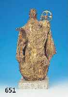 Strehle, Prof., München, Schutzmantelmadonna, Bronzeskulptur, auf Steinsockel, monogrammiert, H. 55 cm