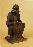 STEINSKULPTUR, DEUTSCH, UM 1900, KNIEENDER RITTER MIT REICHSWAPPEN, BESTOßEN, SANDSTEIN GEGOSSEN, H. 57CM.