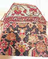 Tasche aus Teppichresten(Farahan).ca 45 x 30cm. Ehz 2,Wolle auf Wolle, ca.80 Jahre