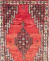 Mazlaghan, Persien, 205 x 128cm, , EHz 3 Flor Wolle, ca.30 Jahre