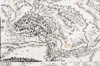 Konvolut von 2 Blatt Kupferstiche Donau- wörth, 1.) Kupferstich aus Th. Europ., v. M. Merian, Die Statt Thonawerth sambt der ...
