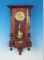 WANDUHR, MAUTE, UM 1900, VERZIERTES HOLZGEHäUSE, DREISEITIG VERGLAST, AUFSATZ FEHLT, PAPIERZIFFERNRING (ALTERSBED. FLECKIG UND ...