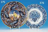Große Platte, Delft, 20. Jh., Fayence, blau bemalt, D. 32 cm