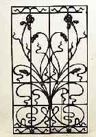 Paar Ziergitter, deutsch, um 1910, Gußeisen, Jugendstildekor, Alterspuren, ca. 100 x 30 cm