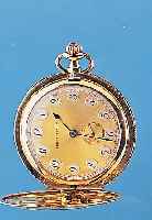 SAVONETTE-HERRENTASCHENUHR BEZ. CHRONOMETRE- IAXA, 18 KT GG, BEIDE RäNDER LORBEERDEKOR EMAILL. ERKENNB. ALTERSBED. BERIEB., AUF ...