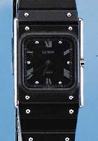 LE ROY HERRENARMBANDUHR, REF.-NR. 8701, SCHWEIZ UM 1992, EDELST. INCL. BAND TEILW. SCHW. MATT., FL. GESAMTAUSF., DESIGNERMODELL, ...