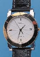 TISSOT HERRENARMBANDUHR L386, SCHWEIZ UM 1997, EDELST. POL., LüNETTE U. KRONE HARTVERG.ZENTRALSEK., DATUM, AUTOMATIK, BASISKAL. ETA 2892-2, ...