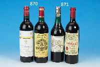 2 FL. WEIN, CHATEAU MOUTON ROTHSCHILD, MAG- NUM ET JEROBAOAMS 1983 U. CHATEAU ANGELUS 1991, S-EMILION GRAND CRU, INHALT NICHT GE- PRüFT