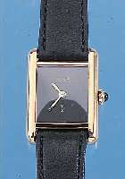 CARTIER DAMENARMBANDUHR TANK, REF.-NR. 3/187926, SCHWEIZ UM 1980, STERLINGSILBER HARTVERG., BODEN SEITL. 4FACH VERSCHR., ETA BASISKAL. 2412, ...