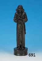 BRONZESKULPTUR, MONOGRAMMIERT MJ IM KREIS, = MCCLURE, JOSEPH C., ENGLAND, HIER SKULPTUR VON SPINOZA, DATIERT 1909, GIEßERSTEMPEL J. ...