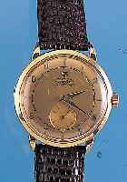 OMEGA Herrenarmbanduhr, Ref.-Nr. 2659, Schweiz um 1952, 750/000 GG, Bod. u. Glasr. aufgedr., Zifferbl. ers., bez. Seamaster, sog. ...