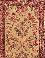 MEHRABAN,PERSIEN CA 607 X 81 CM. .FLOR WOLLE.EHZ 3.CA 40 JAHRE.