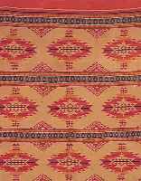 NAVAHO DECKE, 290 X 150CM, EHZ 3 WOLLE AUF JUTE, UM 1920, DOPPELSEITIG (SELTEN)