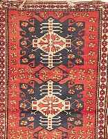 KAUKASIER, 183 X 108CM, EHZ 3 WOLLE AUF WOLLE, CA.40 JAHRE