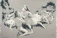 Unbek. Künstler, 20.Jh., Ballettszene, Lithographie, um 1950/60, unleserl. sign., 44 x 58 cm, unter Pp und Glas ger.
