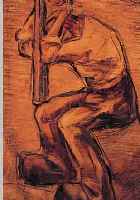 WAUTERS, ALEXANDER, 1899 - 1965, BELGISCHER EXPRESSIONIST, HIER: SITZENDER ARBEITER IM PROFIL, ÖL/MALKARTON, MONOGR. U. RE., U. DAT. (19)17, 35 ...