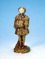 BRONZEFIGUR, SIGN. FORESTIER (ANTONIN-CLAIRE FORESTIER 1865-1912), MäDCHEN MIT MUFF, FEUERVERGOLDET, GESICHT AUS GESCHNITZTEM BEIN,H. CA. 15.5 ...