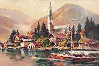 UNBEKANNTER MALER DER 1. HäLFTE DES 20. JH., EGERN AM TEGERNSEE, ÖL/HARTFASER, RE. U. UN- LESERLICH SIGNIERT, CA. 23 X 30 CM, R.