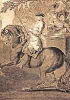 RIDINGER, JOH. ELIAS, 1698-1767, DIE PARADE IM SCHRITT LINCKS, KUPFERSTICH AUS DER SERIE FüRSTLICHE PERSONEN ZU PFERDE, CA. 47 X 37 CM, ...